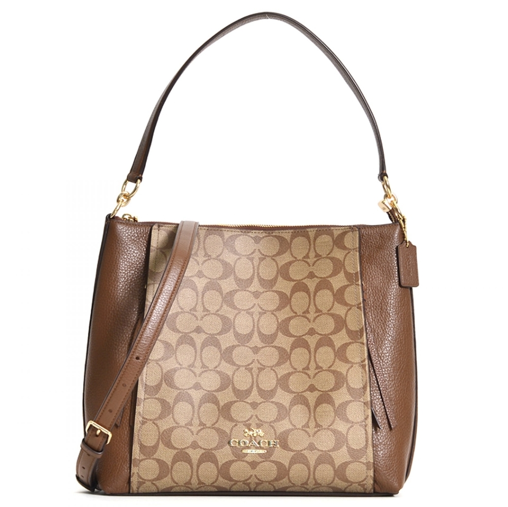 Brand New. Coach Marlon Shoulder Handbag / Khaki Saddle